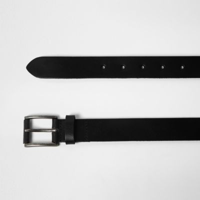 Black cracked leather belt